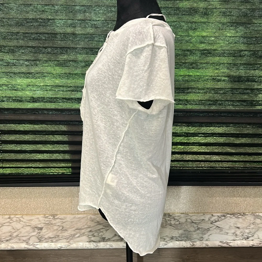 FREE PEOPLE WE THE FREE Women’s Kia Button Front Henley Ivory Large‎ NWT - Picture 5 of 8